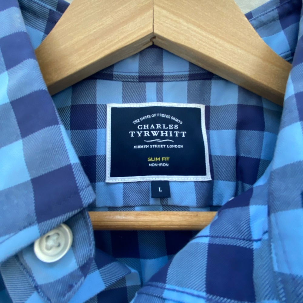 Blue Checkered Button-Up Shirt